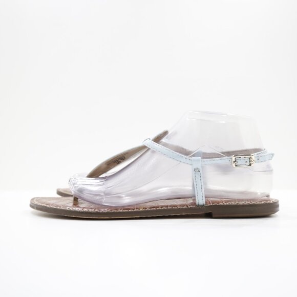 Sam Edelman Gigi Light Blue Patent Leather Lightweight Flat Thong Sandals - 9.5 - Picture 1 of 7